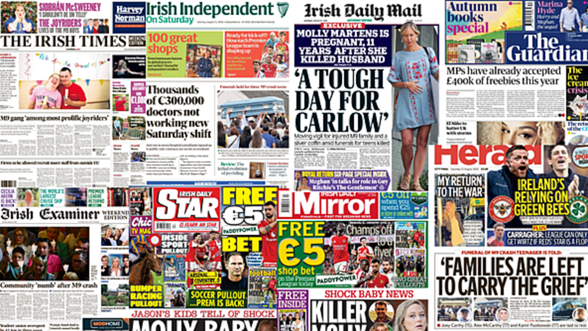 What the papers say: Saturday's front pages