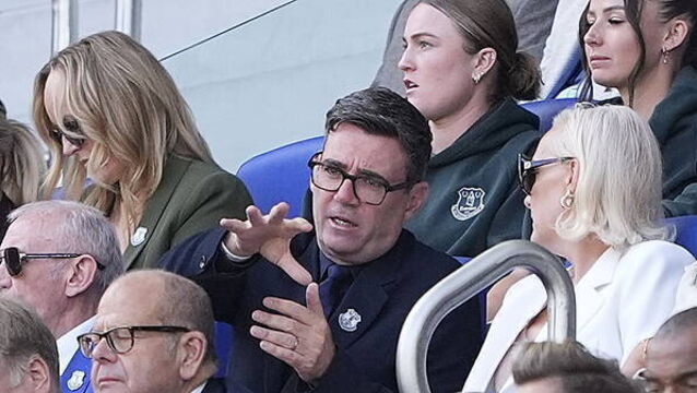 Burnham attends first Everton match since becoming UK prime minister