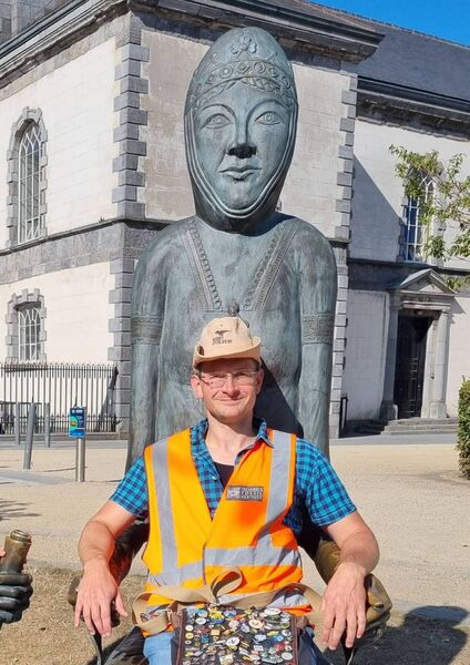 Dr Daniel Falk stopping for a quick break by Bishop's Palace Dr Daniel Falk stopping for a quick break by Bishop's Palace