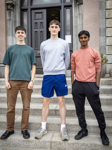 High achievers, Max Philpott, 625 points, Jack Whyte, 613 points and David Philip, 613 points, at De La Salle College, for a Leaving Certificate gathering. Photo: Joe Evans High achievers, Max Philpott, 625 points, Jack Whyte, 613 points and David Philip, 613 points, at De La Salle College, for a Leaving Certificate gathering. Photo: Joe Evans