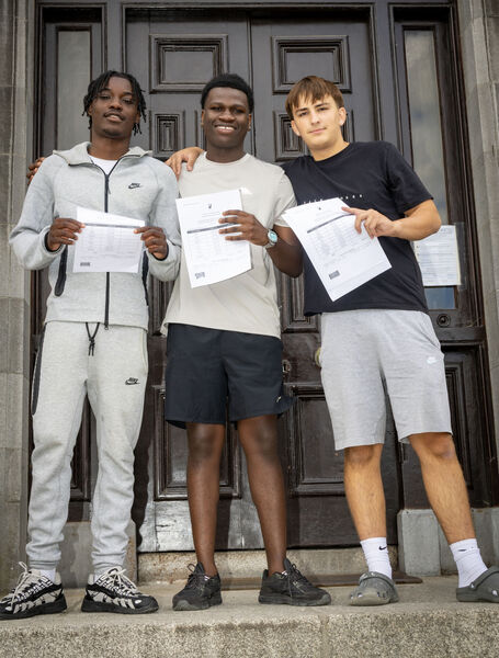 Emmanuel, Owethu and Gregor, at De La Salle College, for a Leaving Certificate gathering. Photo: Joe Evans Emmanuel, Owethu and Gregor, at De La Salle College, for a Leaving Certificate gathering. Photo: Joe Evans
