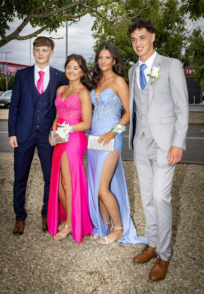 Jack Waring, Emily Burler, Emily Godkin and Shane Power, who attended the De La Salle College, Graduation Ball. Photo: Joe Evans