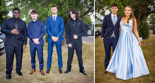  Kevin, Kane, Benji and Sam, (left) and Eoin Galibert and Olivia Walsh, (right) who attended the St. Paul's community College Debs/Grad Ball. Photo: Joe Evans