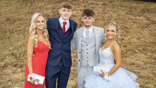 <p> Abbie Power, Mason Murphy, Gavin Mitchell and Elaine Coady, who attended the St. Paul's community College Debs/Grad Ball. Photo: Joe Evans</p>