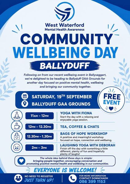 The Next event will take place in Ballyduff on Saturday, September 19 The Next event will take place in Ballyduff on Saturday, September 19