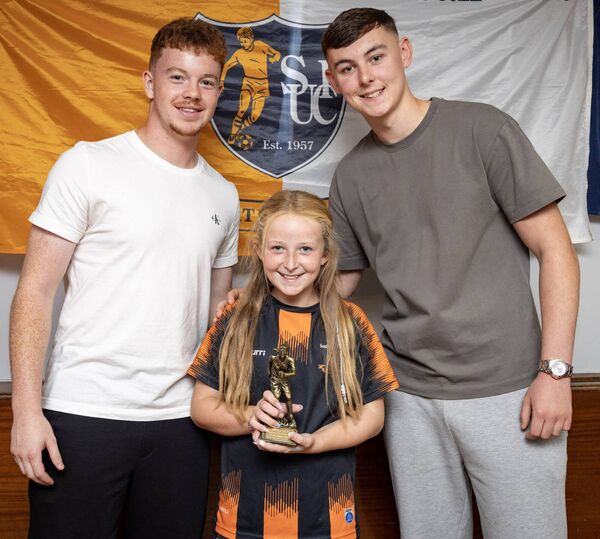 Charley Kirby, received his U-10 Southend Utd. Player of the Year award from Waterford FC players, Jason Healy and Sean Keane. Charley Kirby, received his U-10 Southend Utd. Player of the Year award from Waterford FC players, Jason Healy and Sean Keane.