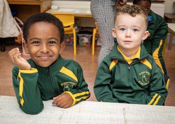 Anwar and Oscar, who started school at Scoil Lorcain. Photo: Joe Evans Anwar and Oscar, who started school at Scoil Lorcain. Photo: Joe Evans