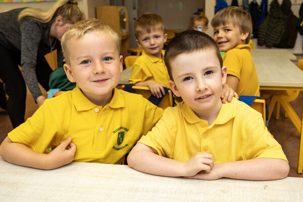 Harry and Jasper, who started school at Scoil Lorcain. Photo: Joe Evans Harry and Jasper, who started school at Scoil Lorcain. Photo: Joe Evans