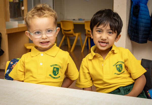Michael and Adam Joseph, who started school at Scoil Lorcain. Photo: Joe Evans Michael and Adam Joseph, who started school at Scoil Lorcain. Photo: Joe Evans