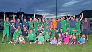 <p>The Ferrybank team, management, family and fans celebrate their Matt Stafford Division 4 cup final win over Southend United in Ozier Park on Tuesday last.</p> <p>The Ferrybank team, management, family and fans celebrate their Matt Stafford Division 4 cup final win over Southend United in Ozier Park on Tuesday last.</p>