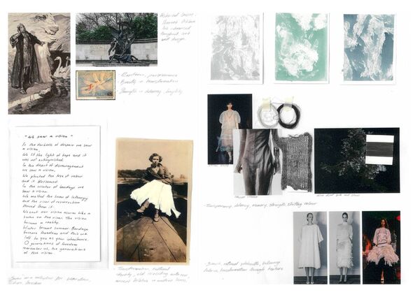 The background work for Camille's collection took months of research, shown here in one of her storyboards The background work for Camille's collection took months of research, shown here in one of her storyboards