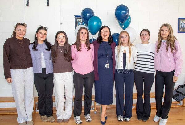 Attending were Ellie O'Keefe, Hannah Connolly, Faye O'Mahony, Eimear Mackey, Georgi Herterich, Orlaith Evans and Lucy Vaughan with Deputy Principal Ms. Power. Photo: John Power Attending were Ellie O'Keefe, Hannah Connolly, Faye O'Mahony, Eimear Mackey, Georgi Herterich, Orlaith Evans and Lucy Vaughan with Deputy Principal Ms. Power. Photo: John Power