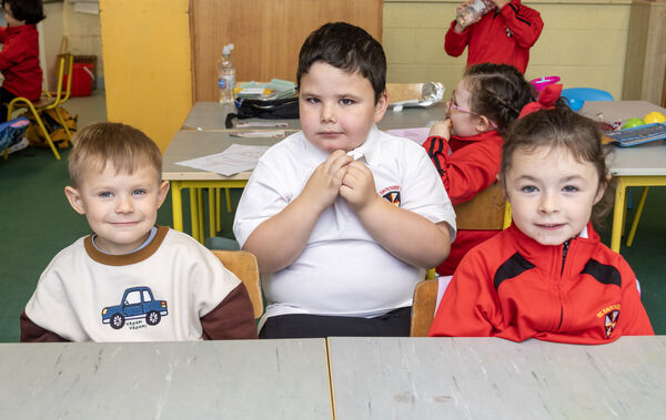 Osta, Mason and Lyla, who started school at St. Saviour's. Photo: Joe Evans Osta, Mason and Lyla, who started school at St. Saviour's. Photo: Joe Evans