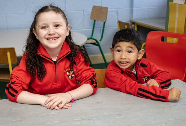 Alaia and Kenzo, who started school at St. Saviour's. Photo: Joe Evans Alaia and Kenzo, who started school at St. Saviour's. Photo: Joe Evans