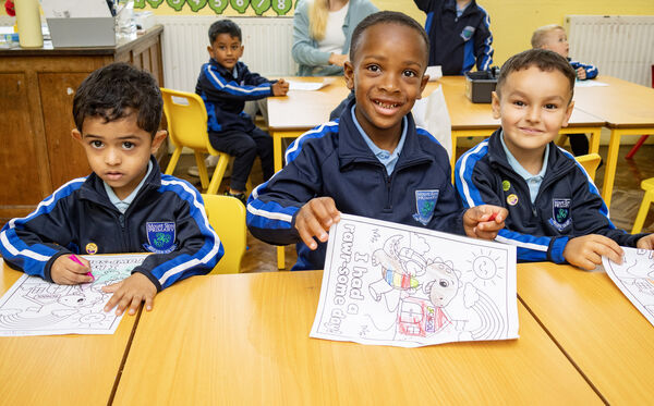 Sergie, Ivan and Adam, who started school at Mount Sion. Photo: Joe Evans Sergie, Ivan and Adam, who started school at Mount Sion. Photo: Joe Evans