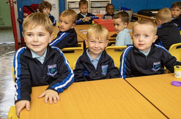 Danny, Theo and Jamie, who started school at Mount Sion. Photo: Joe Evans Danny, Theo and Jamie, who started school at Mount Sion. Photo: Joe Evans