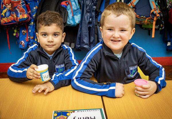 Henry and Bobby, who started school at Mount Sion. Photo: Joe Evans Henry and Bobby, who started school at Mount Sion. Photo: Joe Evans