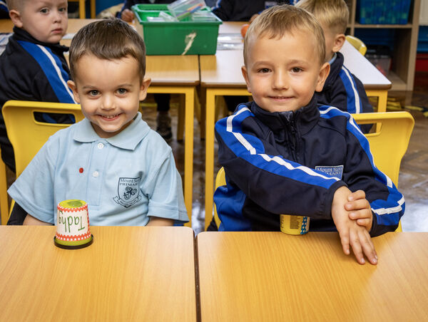 Tadhg and Theo, who started school at Mount Sion. Photo: Joe Evans Tadhg and Theo, who started school at Mount Sion. Photo: Joe Evans