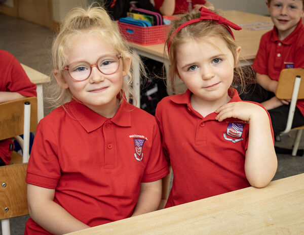 Sienna and Fiadh, who started school at Waterpark NS. Photo: Joe Evans Sienna and Fiadh, who started school at Waterpark NS. Photo: Joe Evans