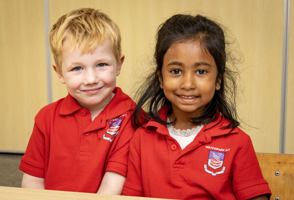 Arlo and Aadhya, who started school at Waterpark NS. Photo: Joe Evans Arlo and Aadhya, who started school at Waterpark NS. Photo: Joe Evans