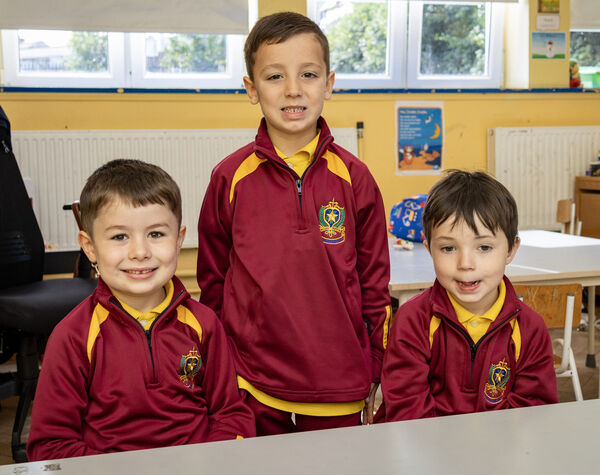  Joey, Imran and Jack, who started school at St. Declan's. Photo: Joe Evans