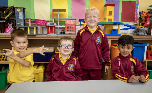  Rodion, Tom, Leo and Jayden, who started school at St. Declan's. Photo: Joe Evans