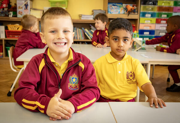  Christopher and Mehdi, who started school at St. Declan's. Photo: Joe Evans