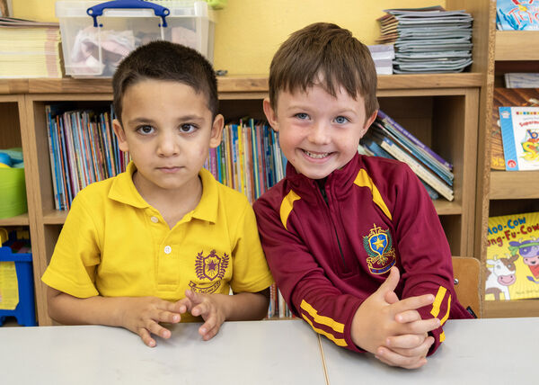  junis and Luca, who started school at St. Declan's. Photo: Joe Evans