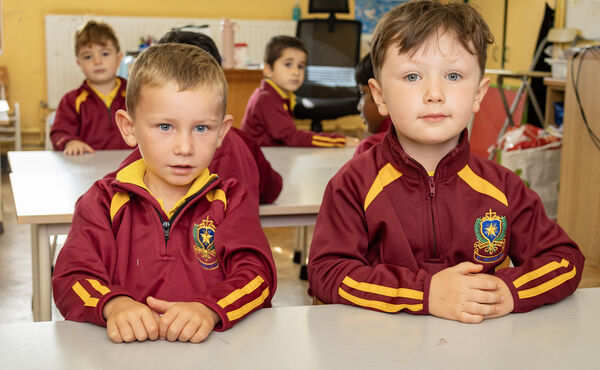  Gavin and Eugene, who started school at St. Declan's. Photo: Joe Evans