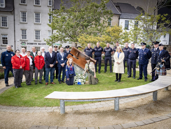 Members of Waterford Emergency Services along with Mayor of Waterford City & County Cllr Liam Brazil, speakers Sean Egan and Deirdre Woodbyrne, Ell Florentin, rep. Scouting Ireland and Ronan Bamrick, rep. Scouting America, at the 9/11 Memorial Service. Photo: Joe Evans Members of Waterford Emergency Services along with Mayor of Waterford City & County Cllr Liam Brazil, speakers Sean Egan and Deirdre Woodbyrne, Ell Florentin, rep. Scouting Ireland and Ronan Bamrick, rep. Scouting America, at the 9/11 Memorial Service. Photo: Joe Evans