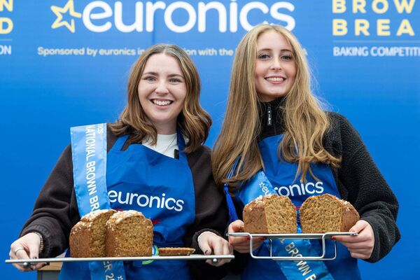 Junior brown bread winner, Cara Wall from Dublin and senior brown bread winner Olivia Nash from Dublin at Ploughing 2026 in Screggan, Tullamore. Photo: Alf Harvey