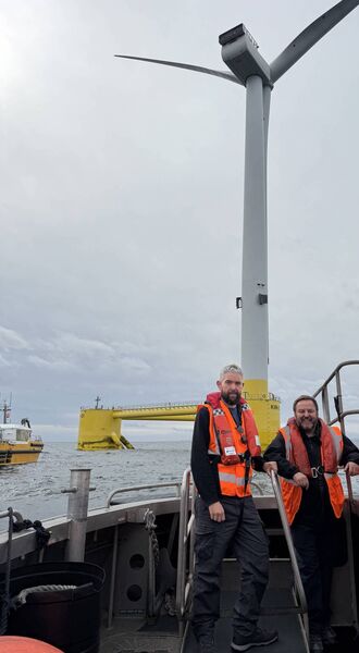 Conor McGuinness, TD, visits an offshore windfarm off the coast of Scotland. Conor McGuinness, TD, visits an offshore windfarm off the coast of Scotland.