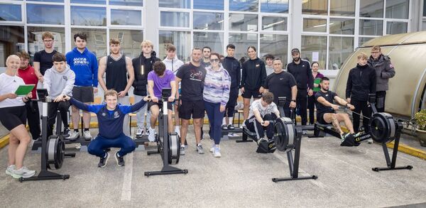 Harley Barnes, Tutor in the Sports Department with students who cycled and rowed 120K to mark the 120th year celebration of Waterford College of Further Education. Photo: Joe Evans Harley Barnes, Tutor in the Sports Department with students who cycled and rowed 120K to mark the 120th year celebration of Waterford College of Further Education. Photo: Joe Evans