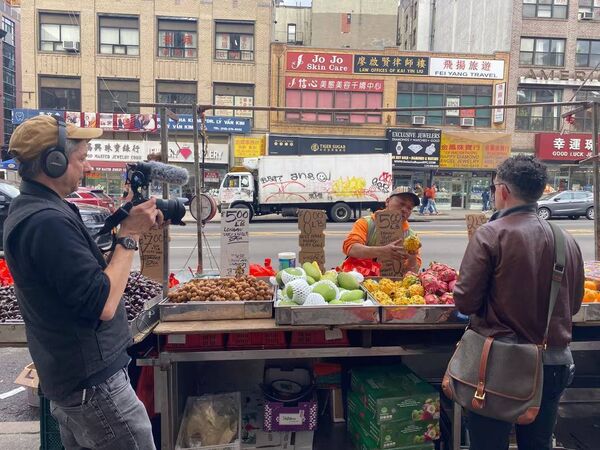 Professor John Nolan and the film crew shopping for carotenoids in Chinatown NYC Professor John Nolan and the film crew shopping for carotenoids in Chinatown NYC