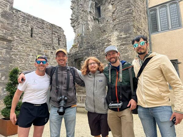 Professor John Nolan and the film crew in his hometown of Carrick on Suir Professor John Nolan and the film crew in his hometown of Carrick on Suir