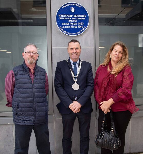 Mayor Of Waterford City & County Liam Brazil with Marcus Copely and Lynn O'Sullivan, Civic Trust. Photo: John Power Mayor Of Waterford City & County Liam Brazil with Marcus Copely and Lynn O'Sullivan, Civic Trust. Photo: John Power