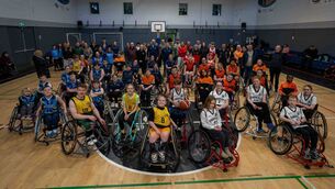 <p>Wheelchair sports clubs from across Ireland pictured at an IWA-Sport competition earlier this year.</p>