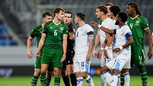 <p>Tempers flare between Ireland's Jayson Molumby and Israel's Oscar Gloukh during their clash in Serbia. Photo: INPHO/Ryan Byrne</p> <p>Tempers flare between Ireland's Jayson Molumby and Israel's Oscar Gloukh during their clash in Serbia. Photo: INPHO/Ryan Byrne</p>