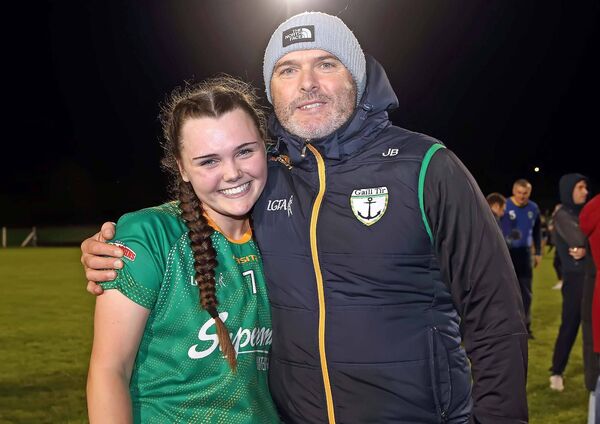 Gaultier's Erin Butler pictured with her father John Butler, the team's physiotherapist. Gaultier's Erin Butler pictured with her father John Butler, the team's physiotherapist.