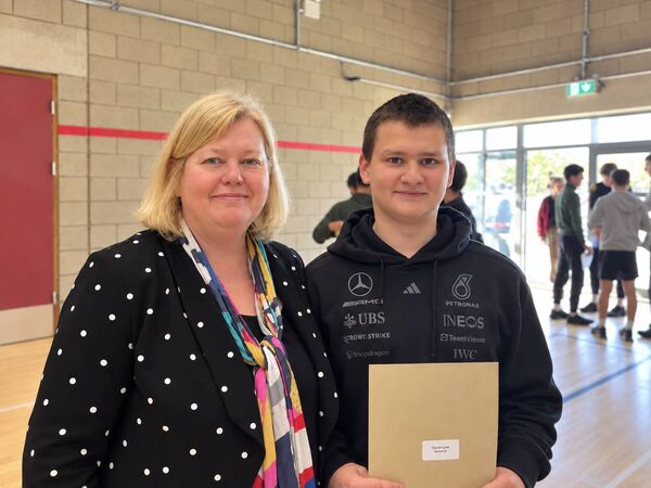 Abbey Community College Principal Michelle Jefford congratulates Daniel Laser on his outstanding Junior cycle results. Abbey Community College Principal Michelle Jefford congratulates Daniel Laser on his outstanding Junior cycle results.