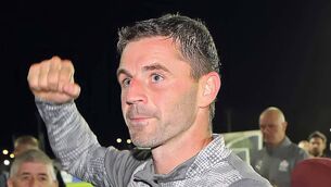 <p>Waterford FC Padraig Amond celebrates after victory over Sligo Rovers in the Club Orange FAI Men's Cup and now he is hoping that he can led the club back to the Aviva Stadium for the first time since 2004. Photo: Noel Browne</p>