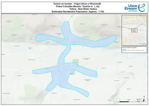 A map of the affected area, which is available on the supply and service section of water.ie. A map of the affected area, which is available on the supply and service section of water.ie.