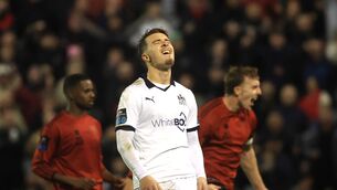 <p>Waterford's Tommy Lonergan reacts to a missed penalty. Photo: INPHO/Bryan Keane</p>