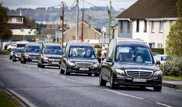 The hearses carrying the English family make their way through St John's Park on the way to Kilbarry Cemetery. Photo: Joe Evans The hearses carrying the English family make their way through St John's Park on the way to Kilbarry Cemetery. Photo: Joe Evans