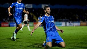 <p>Padraig Amond celebrates his goal.</p> <p>Padraig Amond celebrates his goal.</p>