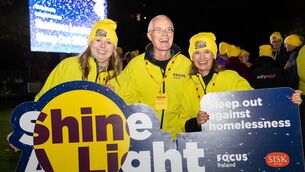 <p>Focus Ireland Director of Fundraising Jesse Wiesblatt, Director of Property Development, Colm Lundy, and Head of Partnerships and Philanthropy Gráinne Kennedy pictured at the 2026 Shine A Light Sleep, a campaign to stand in solidarity with people experiencing homelessness.</p> <p>Focus Ireland Director of Fundraising Jesse Wiesblatt, Director of Property Development, Colm Lundy, and Head of Partnerships and Philanthropy Gráinne Kennedy pictured at the 2026 Shine A Light Sleep, a campaign to stand in solidarity with people experiencing homelessness.</p>
